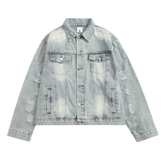 Veste en Jean Délavée Homme – Style Streetwear & Décontracté