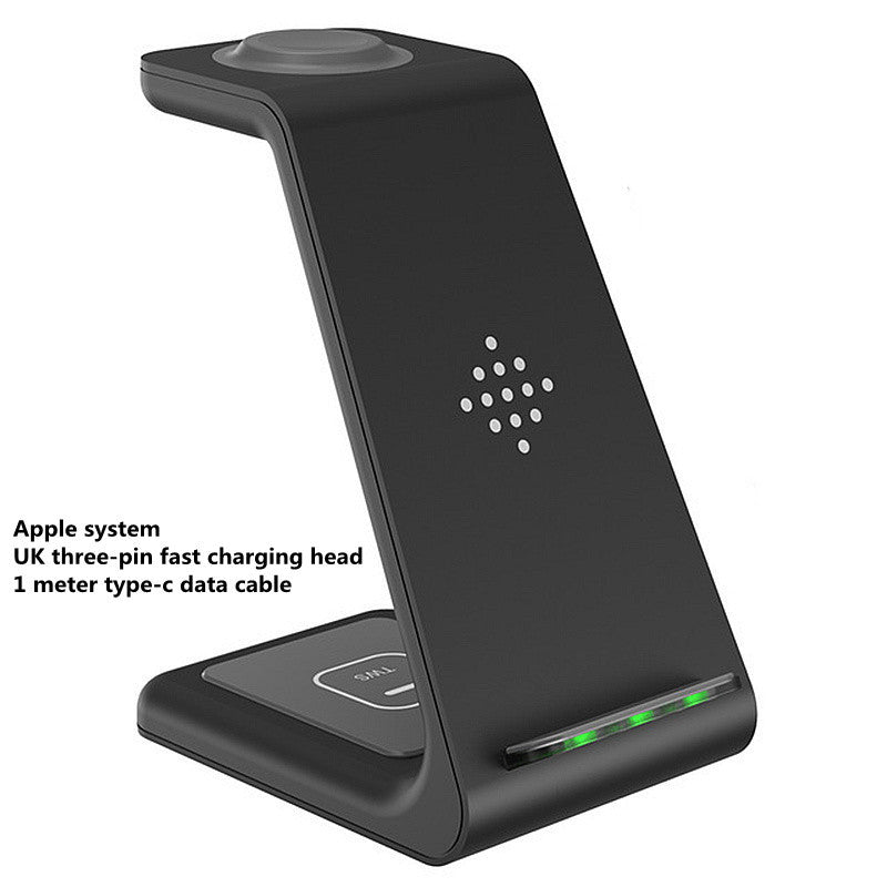 Chargeur Sans Fil 3 en 1 – Station de Chargement Rapide pour Smartphone, Montre et Écouteurs