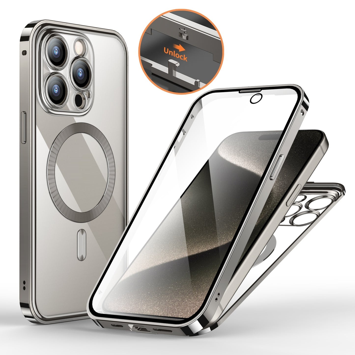 Coque Magnétique Double Face en Verre Trempé – Protection 360°
