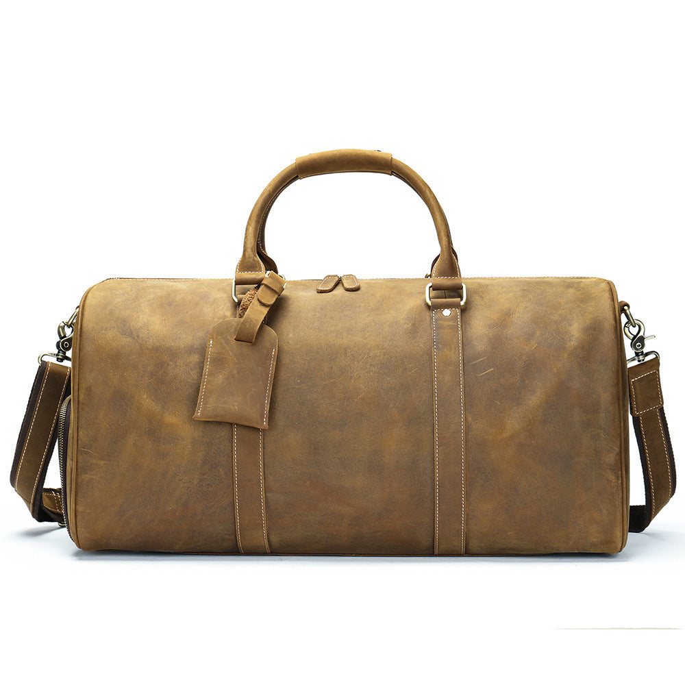 Sac de Voyage Homme en Cuir Véritable – Grande Capacité & Élégance