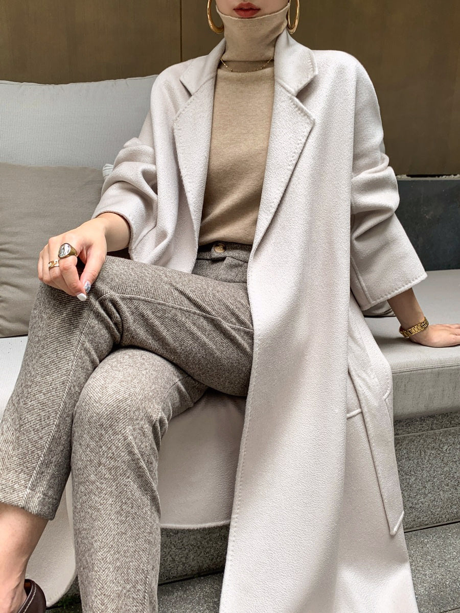 Manteau Long en Cachemire Double Face – Élégance Haut de Gamme