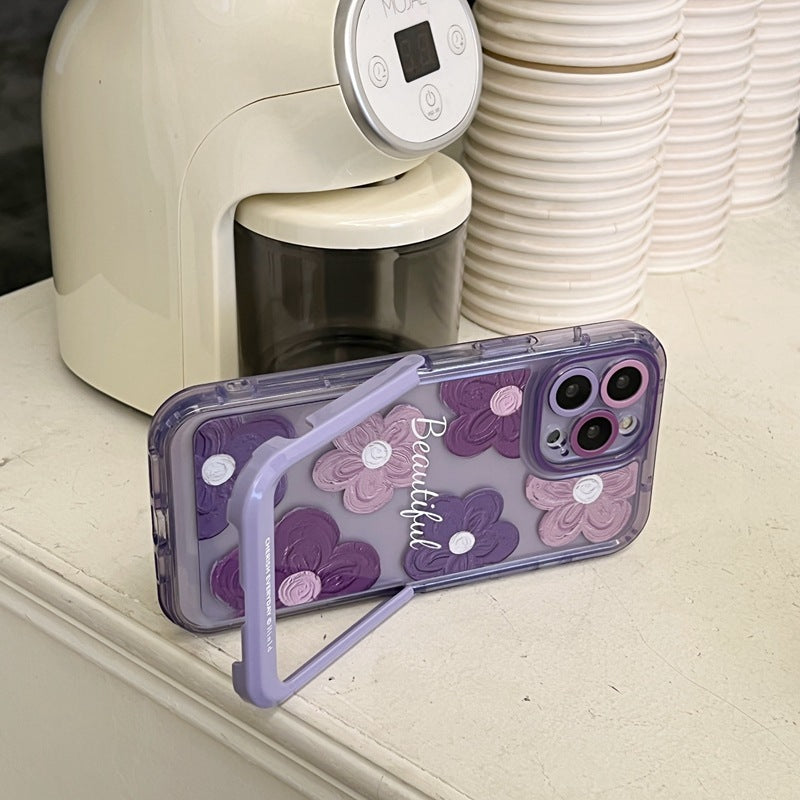 Coque iPhone avec Fleurs 3D & Message "Beautiful" – Protection & Style Féminin