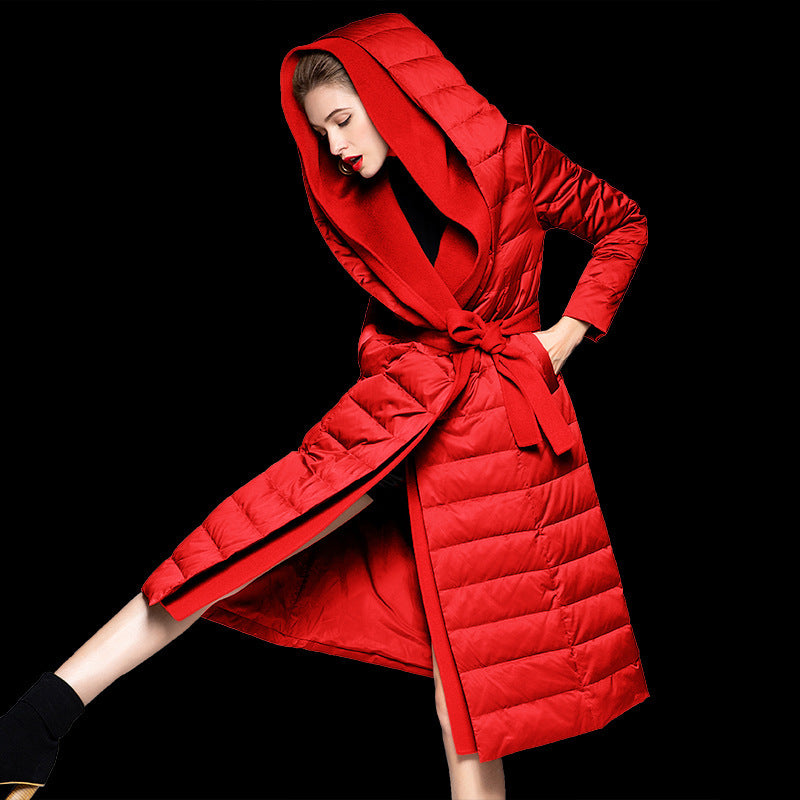 Manteau Long d’Hiver avec Capuche – Élégance et Chaleur