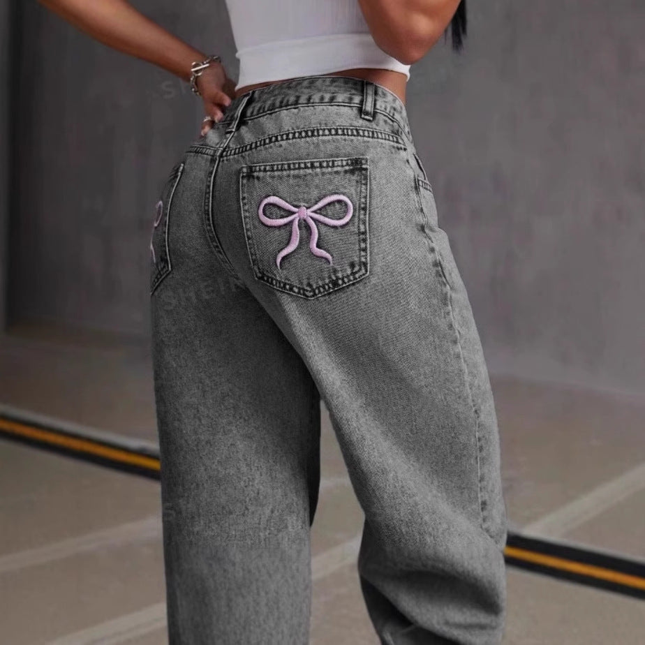 Jean Large Gris Femme – Look Urbain & Décontracté