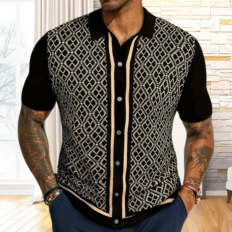 Chemise Homme en Coton à Motif Ethnique - Élégance et Confort
