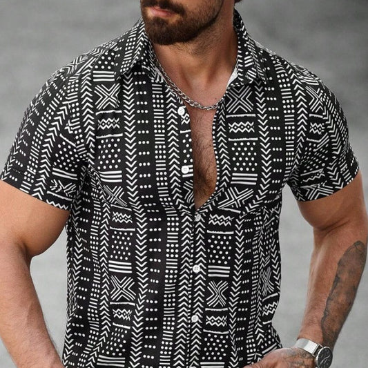 Chemise à Motifs Élégants pour Homme – Style Décontracté et Raffiné