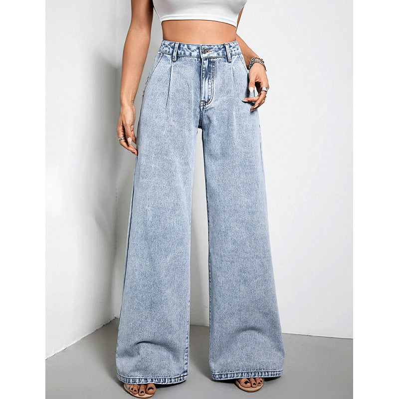 JEAN LARGE CLAIR STYLE PALAZZO – EFFET DÉLAVÉ VINTAGE