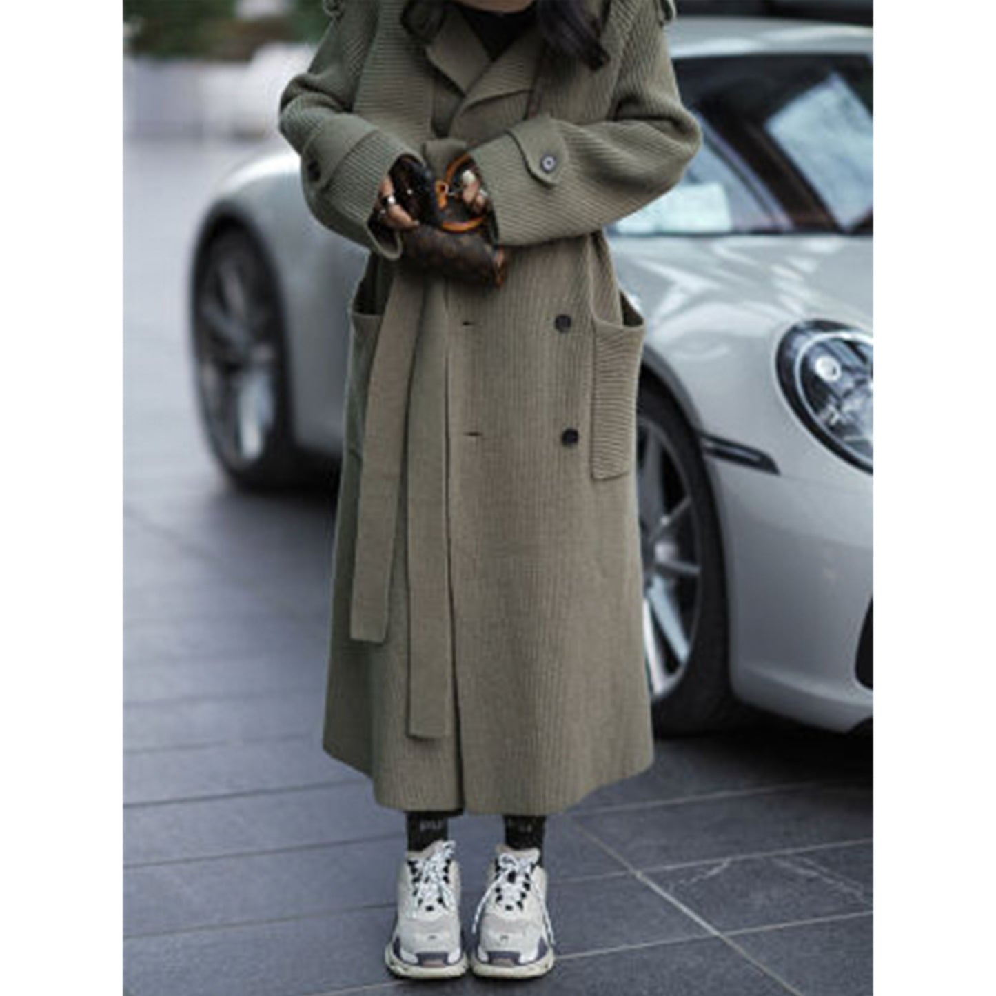 Manteau Long en Maille Épaisse – Élégance & Confort Urbain