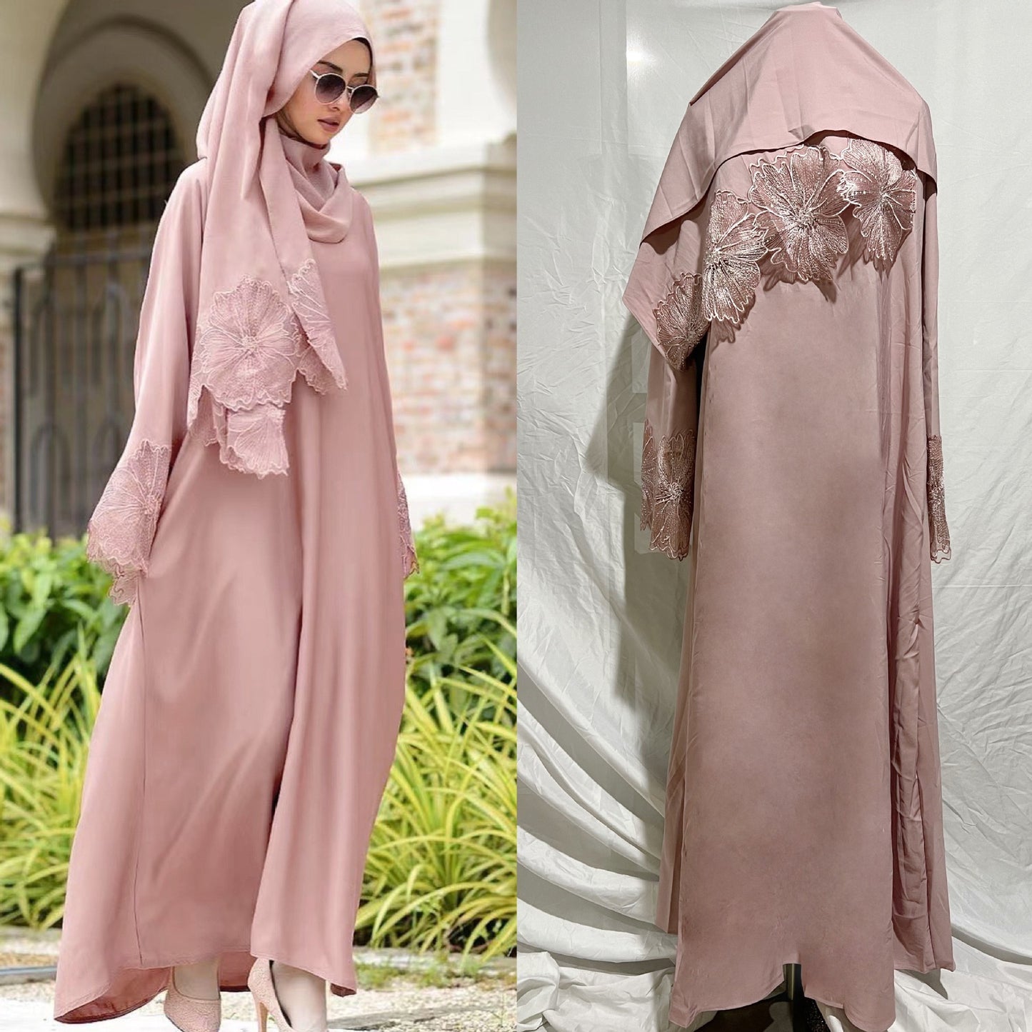 Abaya Blanche Élégante – Broderie Luxe & Finesse Muslim