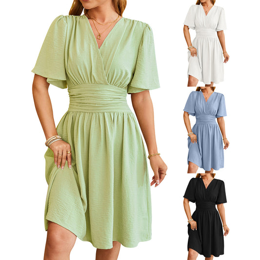 Robe Évasée à Manches Papillon – Élégance & Confort