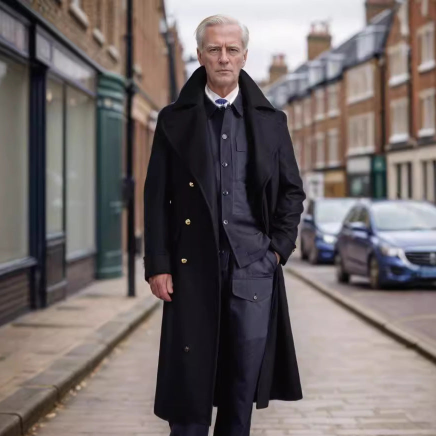 Manteau Long Homme en Laine – Élégance & Charisme Intemporel