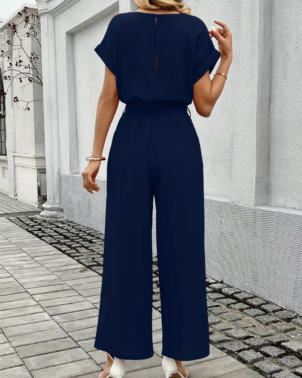 Combinaison Élégante Femme – Tissu Fluide & Taille Ceinturée | Look Chic Été