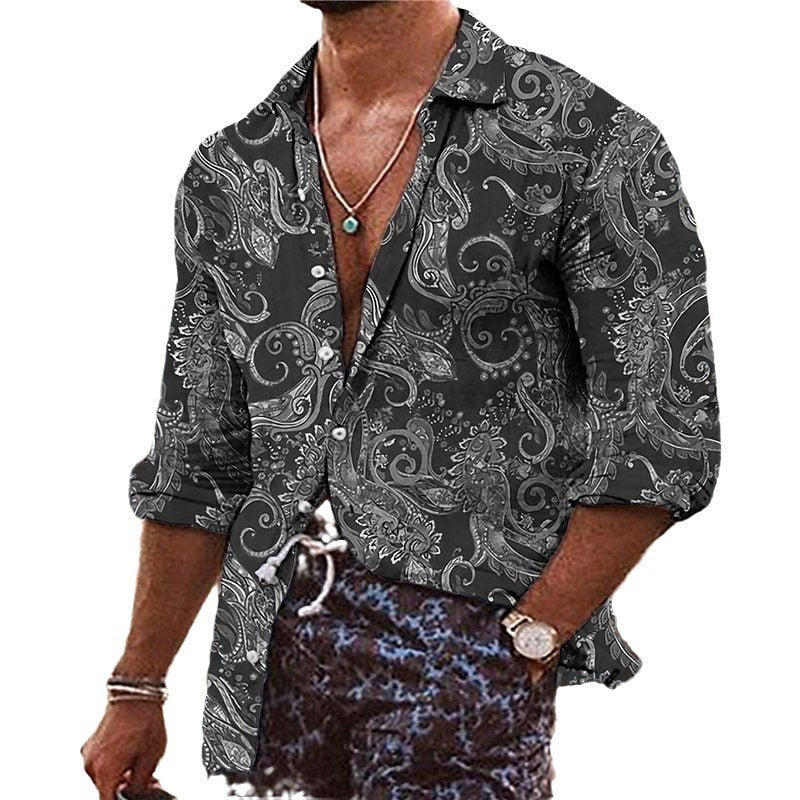 Chemise Homme Bohème Chic | Manches Longues | Style Vacances & Plage | Look Festival Tendance