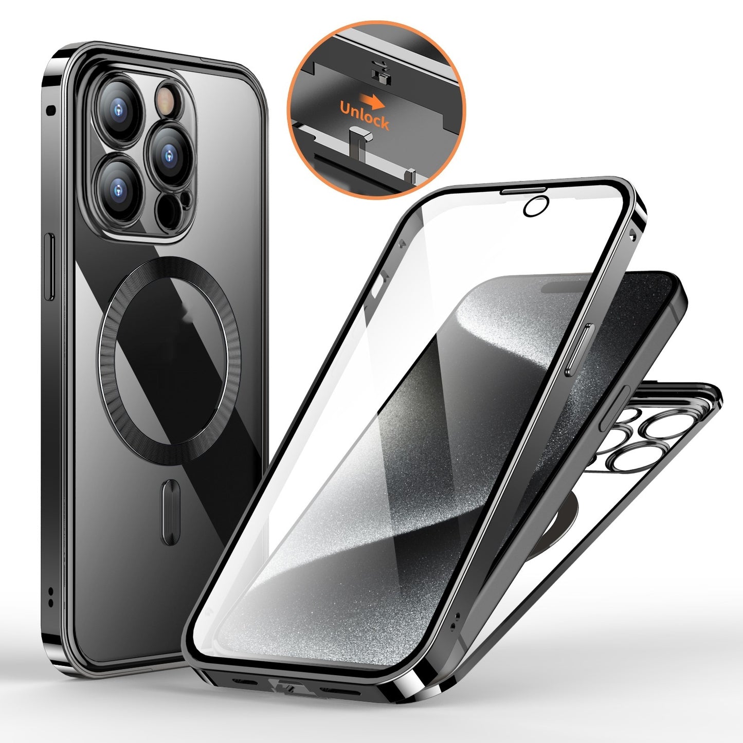 Coque Magnétique Double Face en Verre Trempé – Protection 360°
