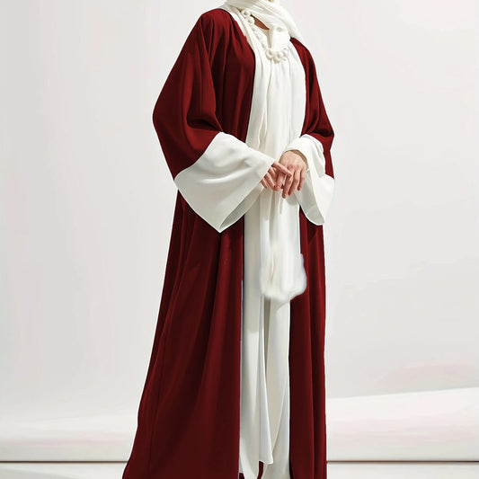 ABAYA ROUGE & BLANC – RAFFINEMENT ET MODERNITÉ