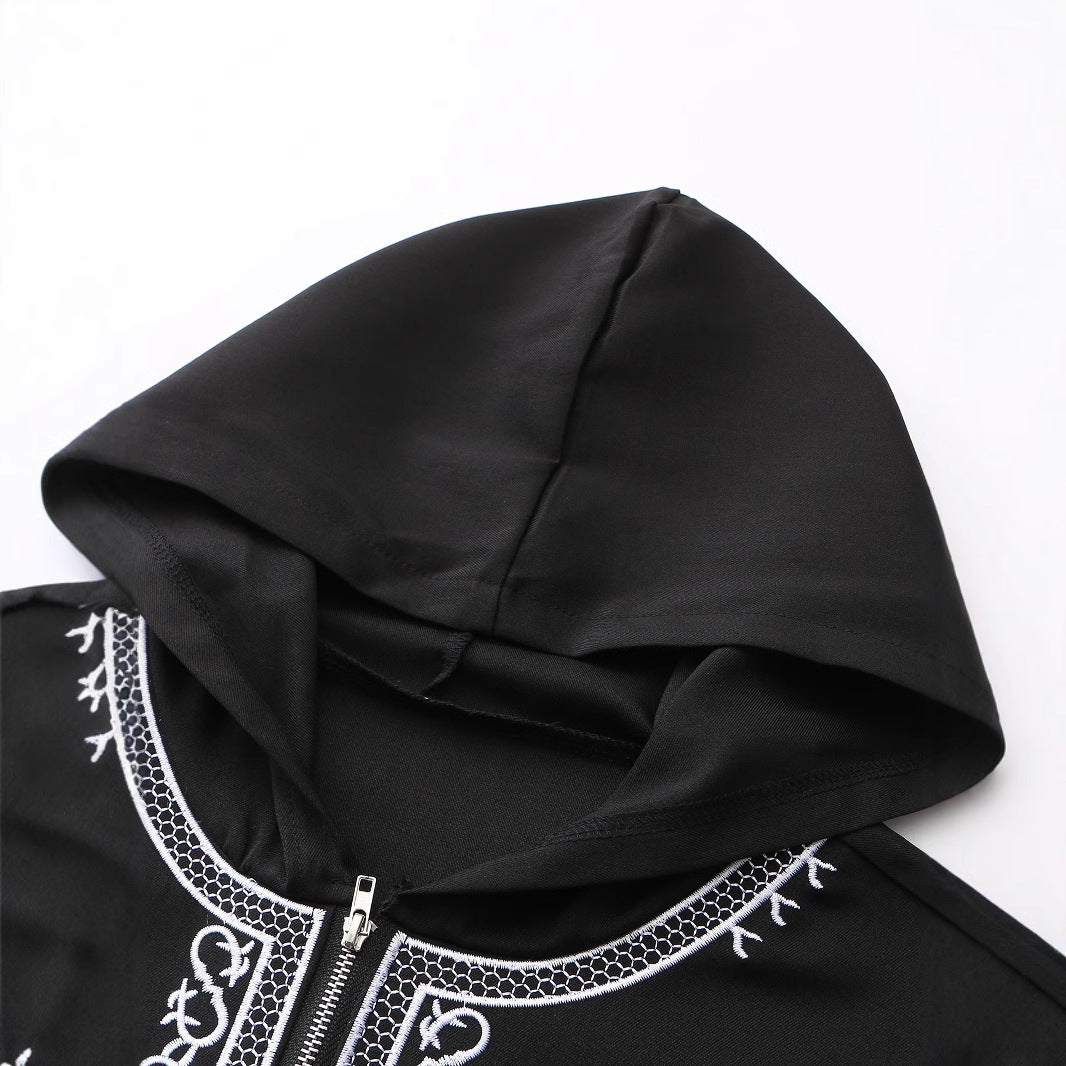 Djellaba Homme Noire Luxe à Capuche | Look Charismatique & Moderne (S–3XL)
