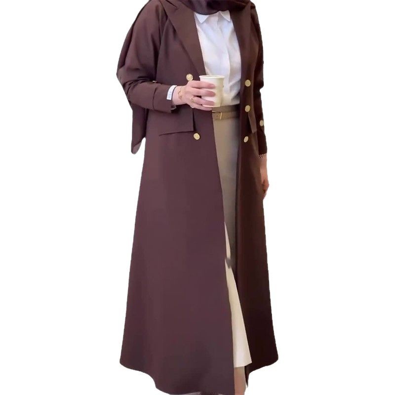 New Designer Model  Abaya Élégante Femme – Manteau Long Chic à Boutons Dorés