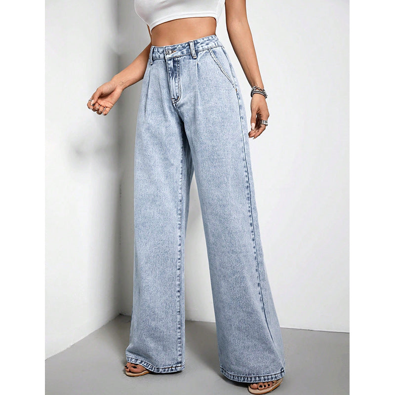 JEAN LARGE CLAIR STYLE PALAZZO – EFFET DÉLAVÉ VINTAGE