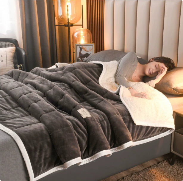 Couverture polaire épaisse – Plaid cocooning chaud & ultra doux pour lit et canapé