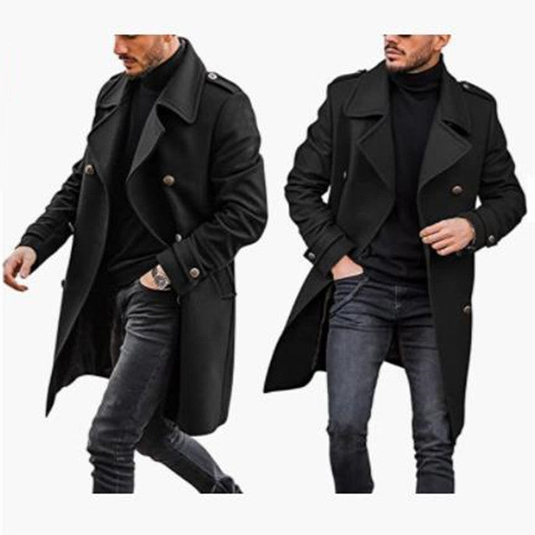Manteau Long en Laine – Élégance & Chaleur pour Hommes