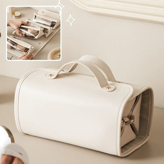 Trousse de Maquillage Luxe – Organisateur Cosmétique avec Compartiments Pliables – Sac de Rangement Portable