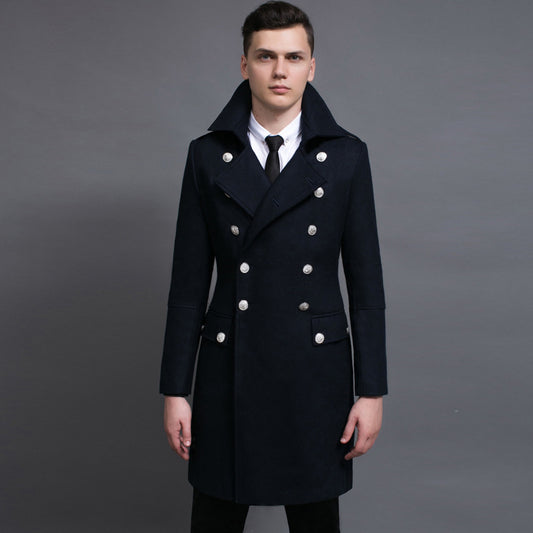 Manteau Long Homme Militaire Élégant