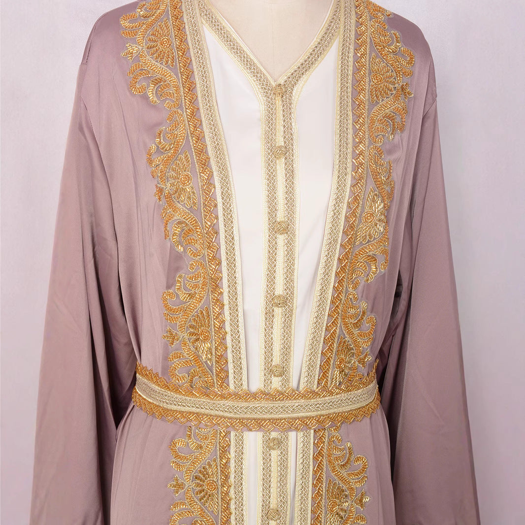 Ensemble Deux Pièces Traditionnel Femme – Élégance Perlée et Raffinée