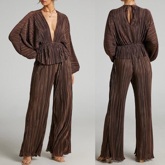 Ensemble Plissé Femme 2 Pièces – Chic & Confort