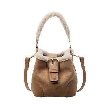 Mini Sac à Main Hiver Femme – Style Bucket avec Doublure Chaude & Anse Mouton – Chic & Tendance