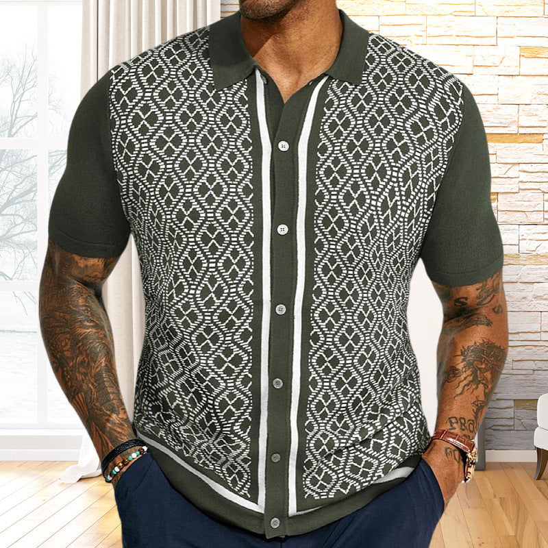 Chemise Homme en Coton à Motif Ethnique - Élégance et Confort
