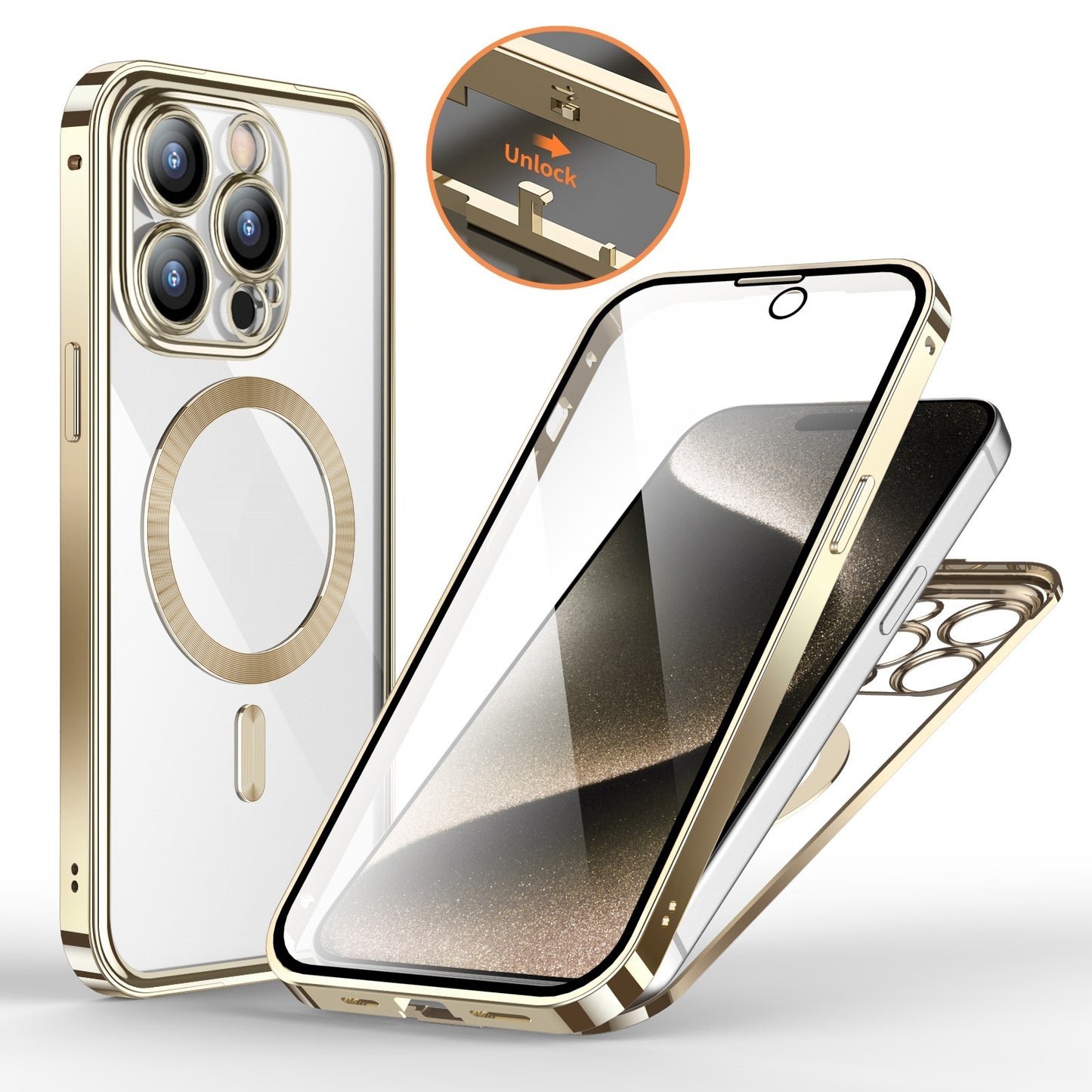 Coque Magnétique Double Face en Verre Trempé – Protection 360°
