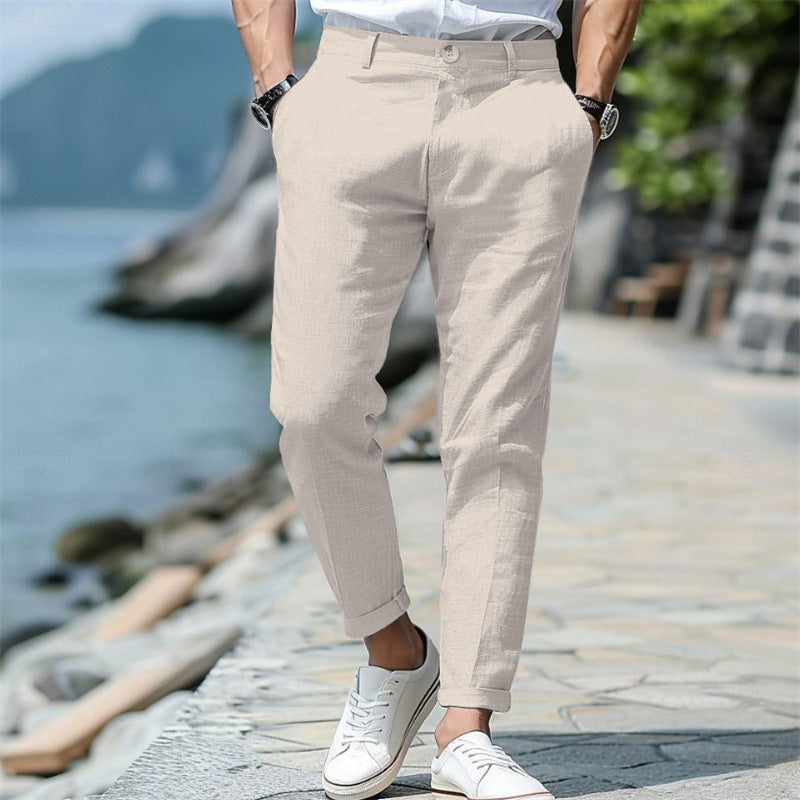 Pantalon Chino Homme Lin – Élégance décontractée | Disponible en plusieurs coloris
