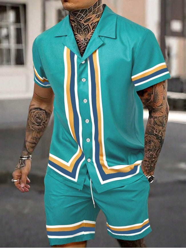 Ensemble Chemise et Short à Rayures – Élégance et Confort