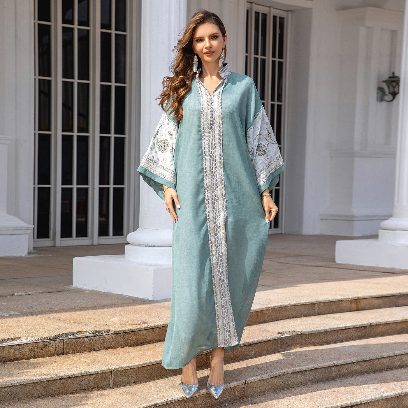 Robe Perlée Ramadan Élégante – Mode Musulmane Chic et Confortable
