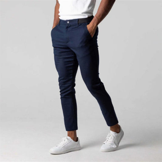Pantalon chino slim homme, coupe ajustée stretch, look clean 2025