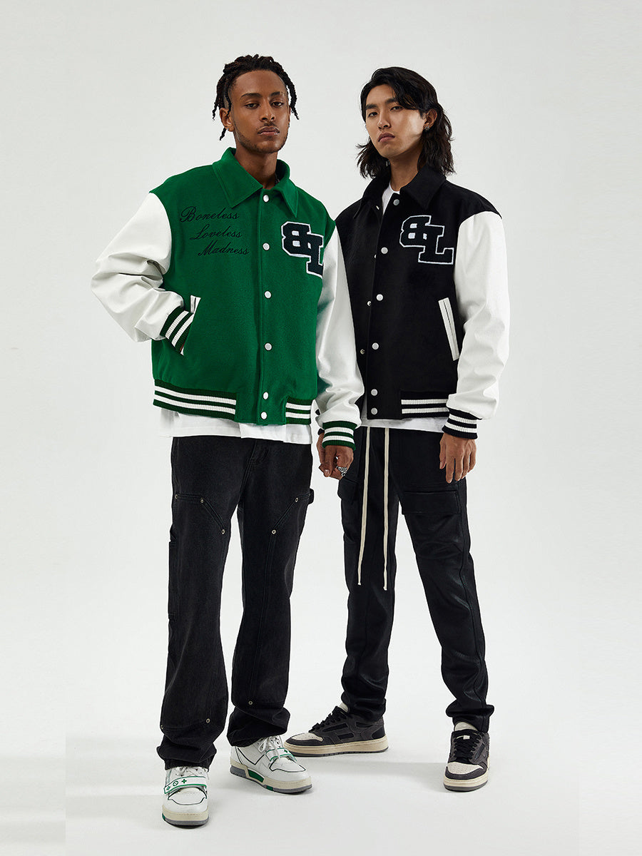 Veste Baseball Varsity Brodée – Style Américain Haut de Gamme