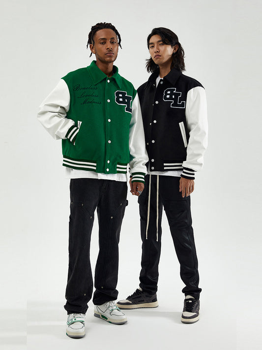 Veste Baseball Varsity Brodée – Style Américain Haut de Gamme