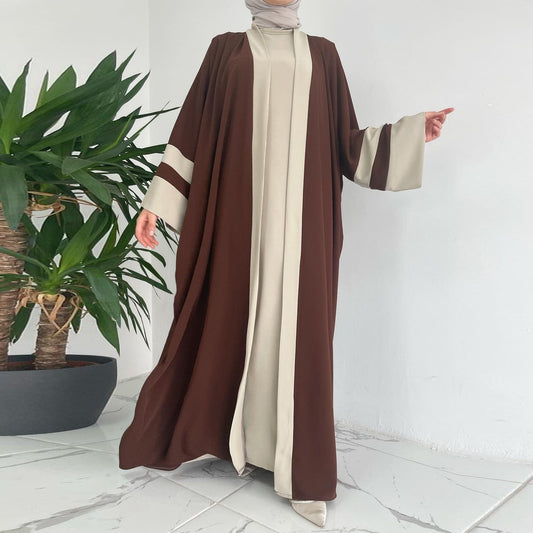ABAYA CAPE BICOLORE – STYLE MODERNE ET MODÈSTE
