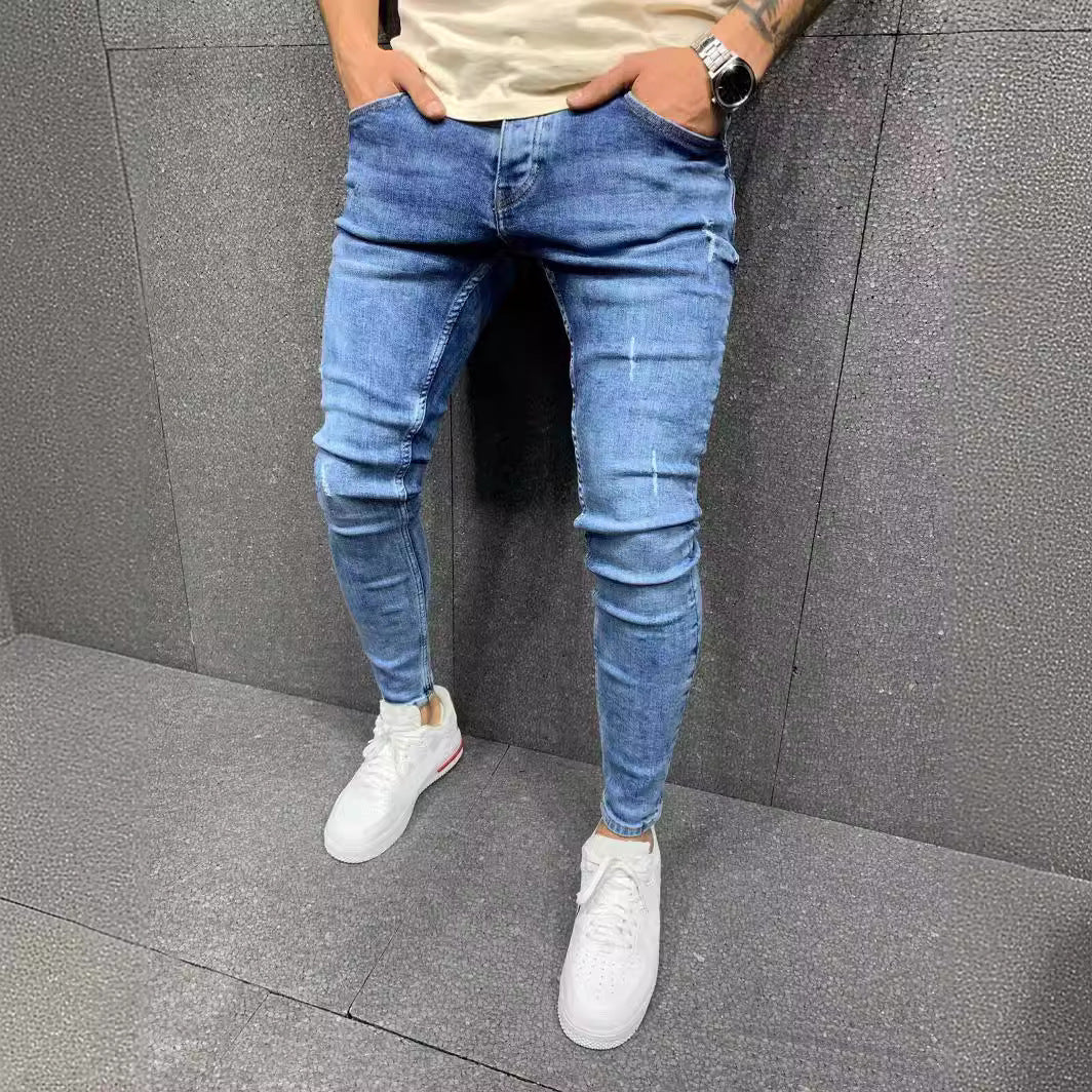 Jean Slim Déchiré Homme – Denim Extensible, Look Urbain et Tendance – Mode Streetwear