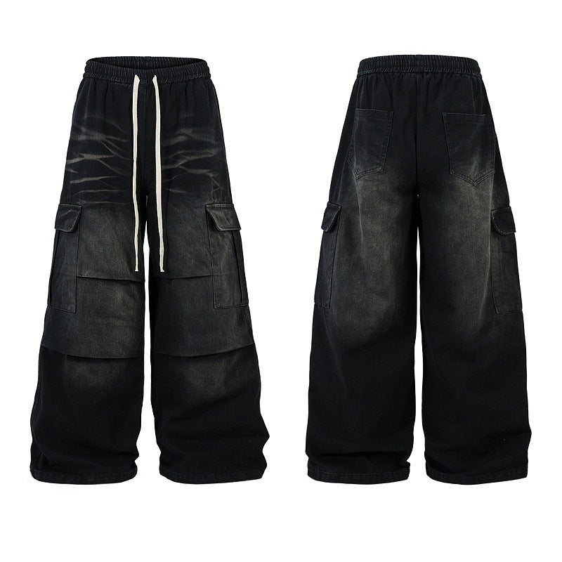 Pantalon Cargo Large Rétro Streetwear Unisexe