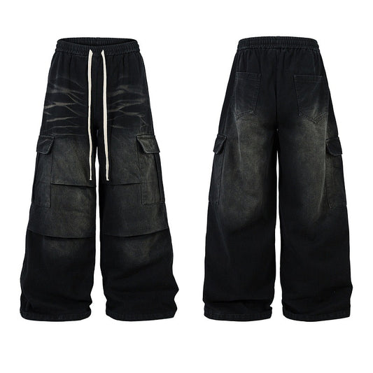 Pantalon Cargo Large Rétro Streetwear Unisexe