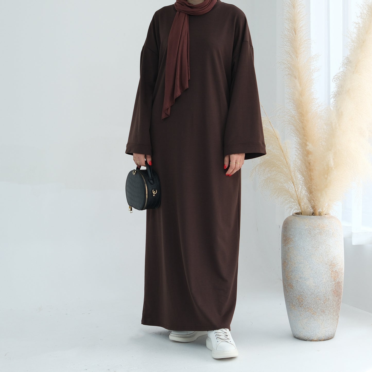 Dubai Middle East Turkey Solid Color Hoodie Dress