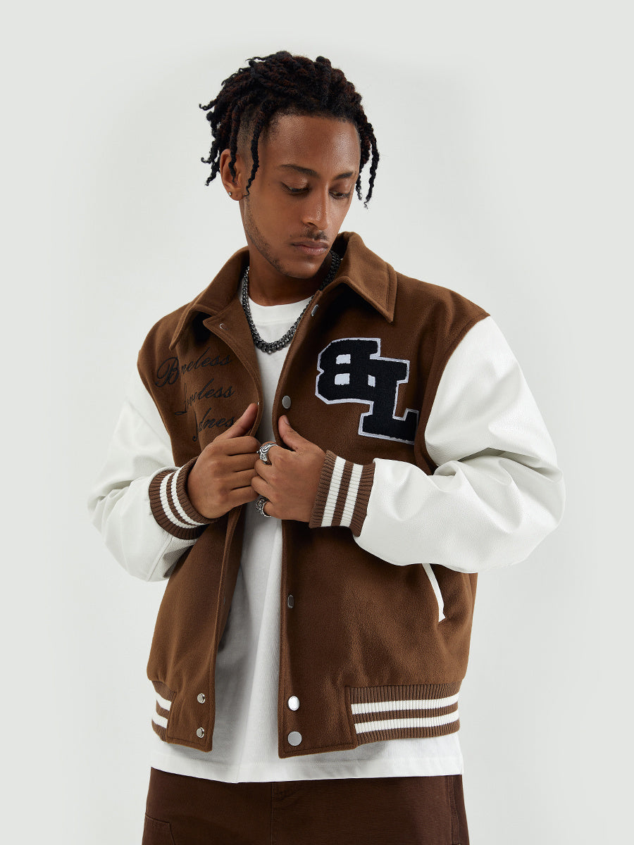 Veste Baseball Varsity Brodée – Style Américain Haut de Gamme