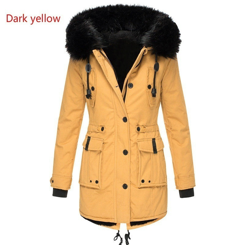 Manteau Femme Hiver Chaud – Parka Longue avec Capuche Fourrure & Doublure Polaire