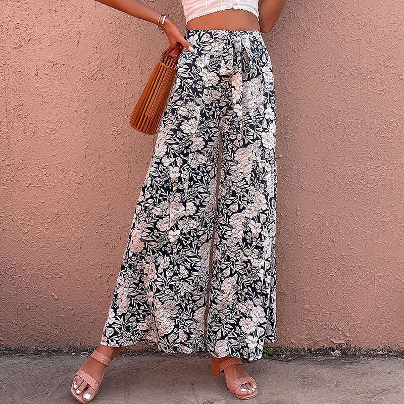 Pantalon Large Femme – Imprimé Fleuri Chic