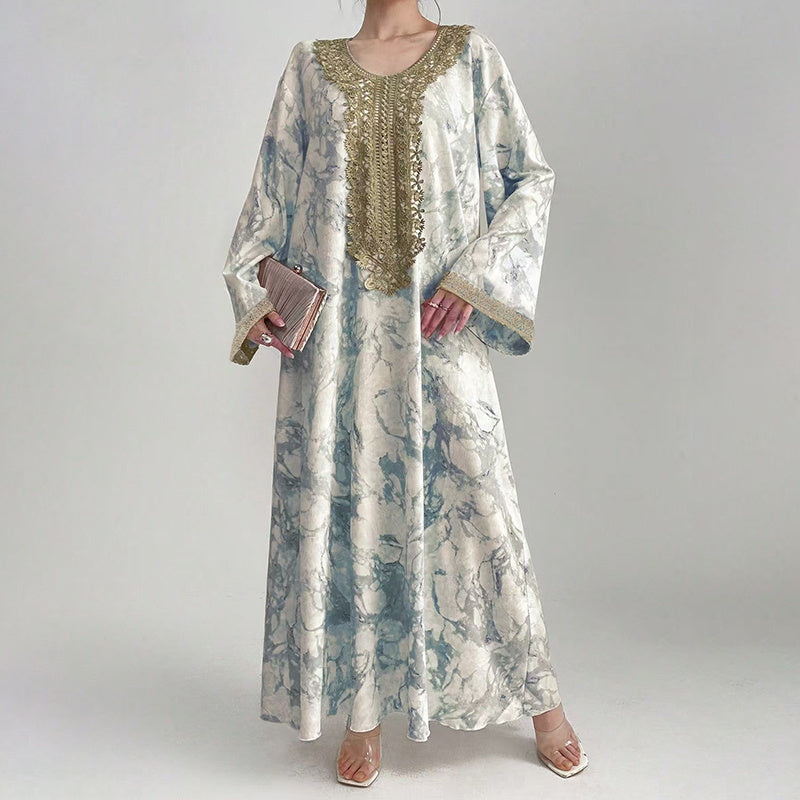 Robe Caftan Luxe Brodée à la Main – Élégance Orientale Intemporelle