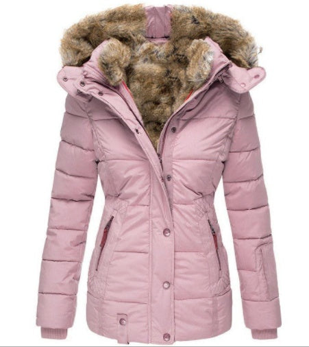 Manteau d'Hiver Femme – Chaud et Élégant avec Capuche en Fausse Fourrure ❄️