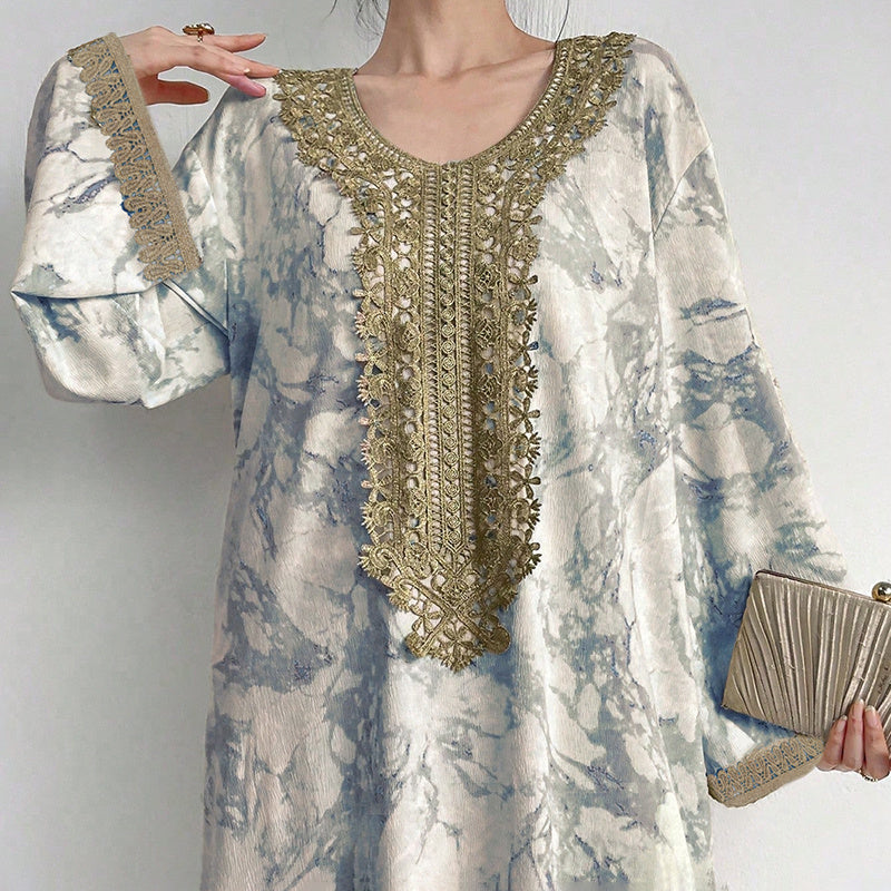 Robe Caftan Luxe Brodée à la Main – Élégance Orientale Intemporelle
