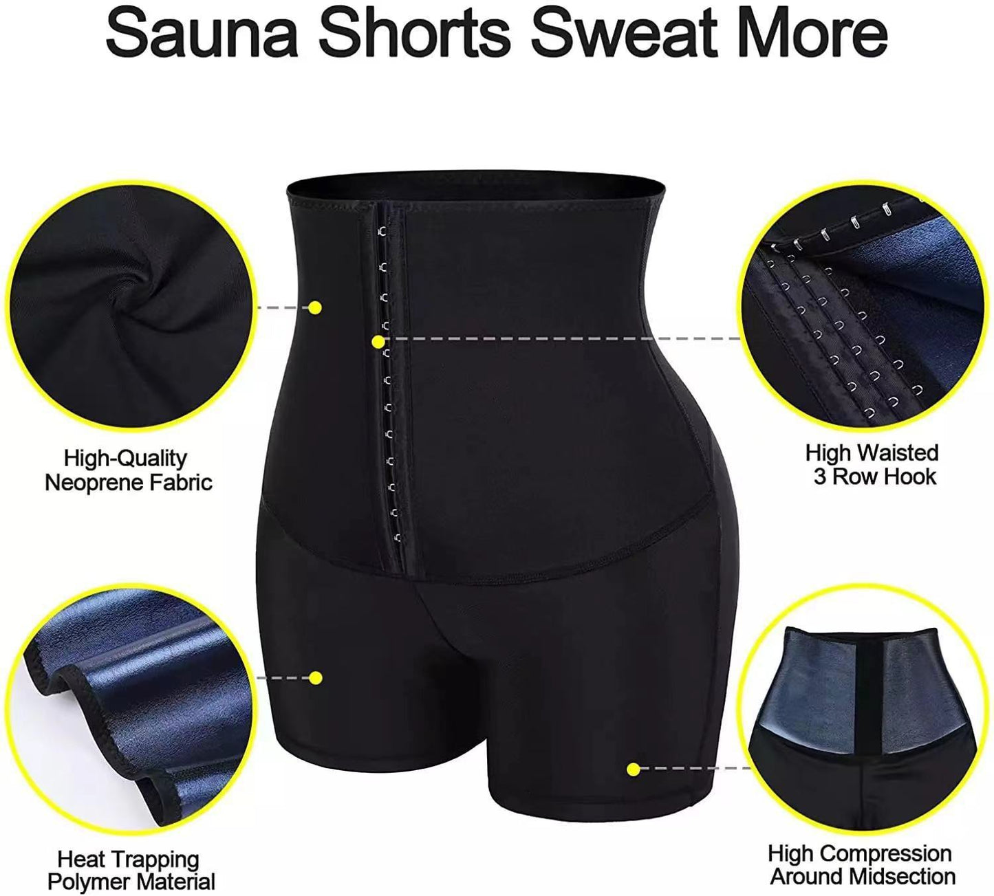 Short Gainant Sauna Femme – Taille Haute & Effet Minceur