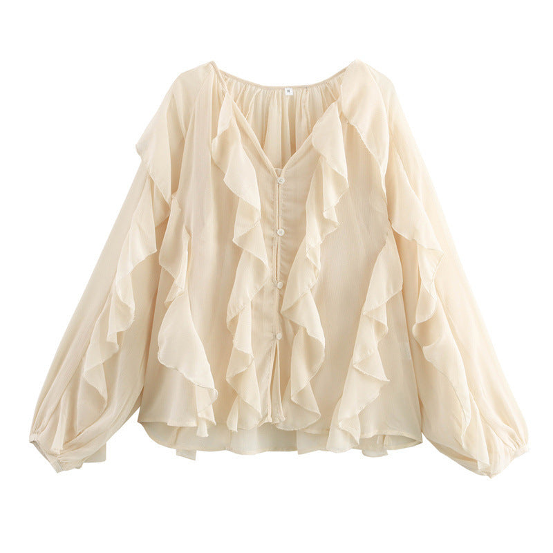 Blouse Volants Fluide Femme